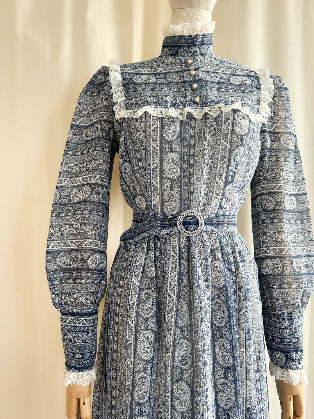 Gorgeous 70s Cotton Victoriana Maxi Dress