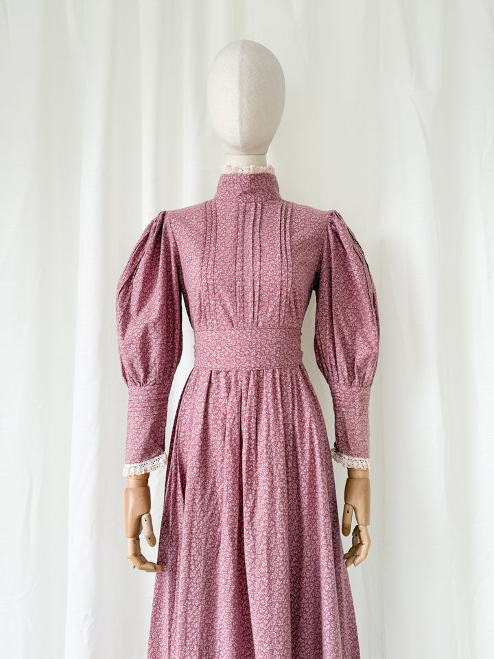 Rare Precious Vintage 1970s Laura Ashley Made in Wales Cotton Maxi Dress