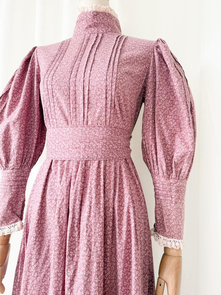 Rare Precious Vintage 1970s Laura Ashley Made in Wales Cotton Maxi Dress