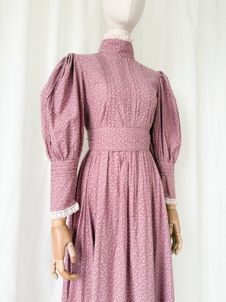 Rare Precious Vintage 1970s Laura Ashley Made in Wales Cotton Maxi Dress