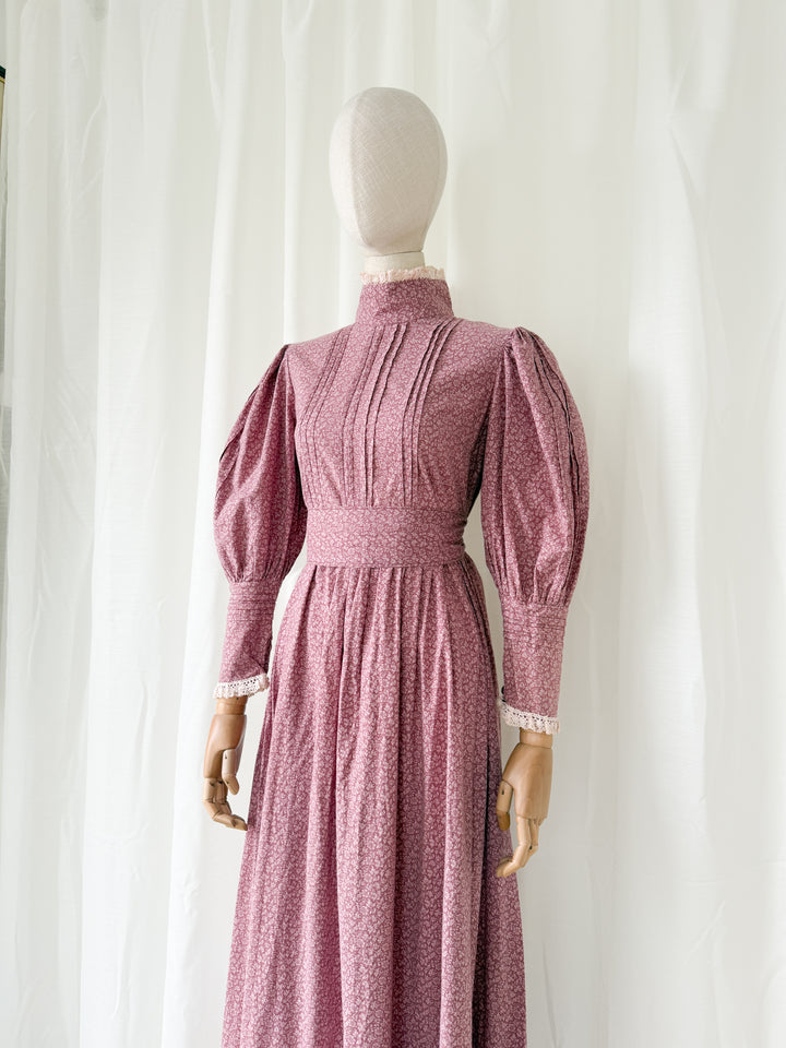 Rare Precious Vintage 1970s Laura Ashley Made in Wales Cotton Maxi Dress
