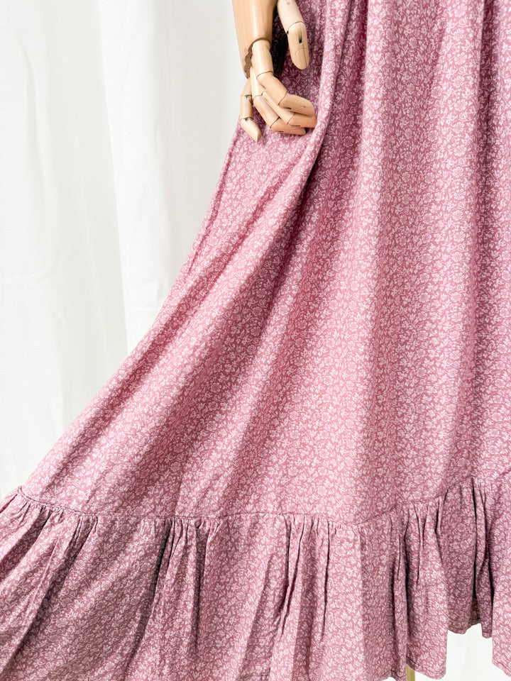 Rare Precious Vintage 1970s Laura Ashley Made in Wales Cotton Maxi Dress