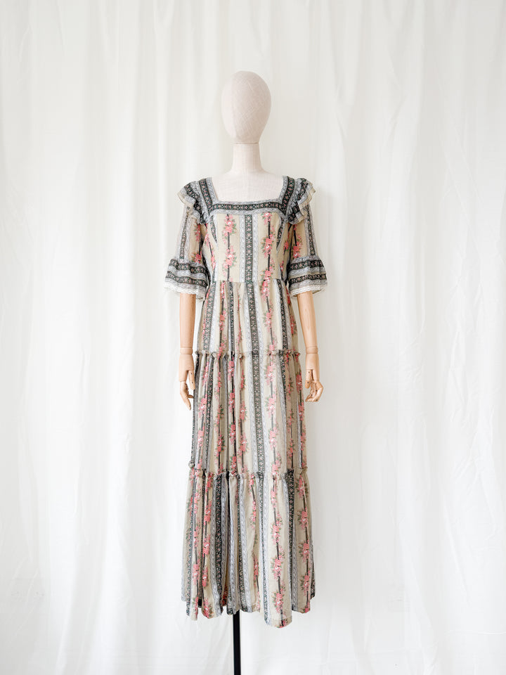 Divine Rare 1970s Kati Cotton Maxi Dress