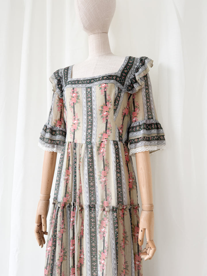Divine Rare 1970s Kati Cotton Maxi Dress