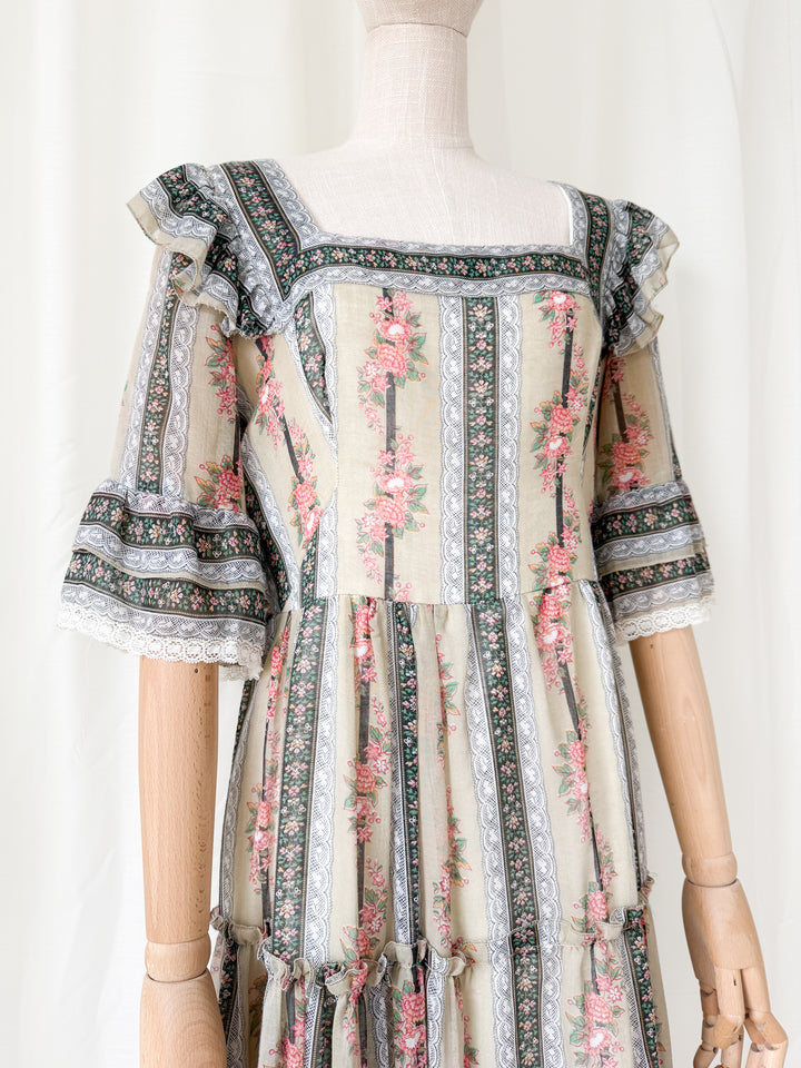 Divine Rare 1970s Kati Cotton Maxi Dress