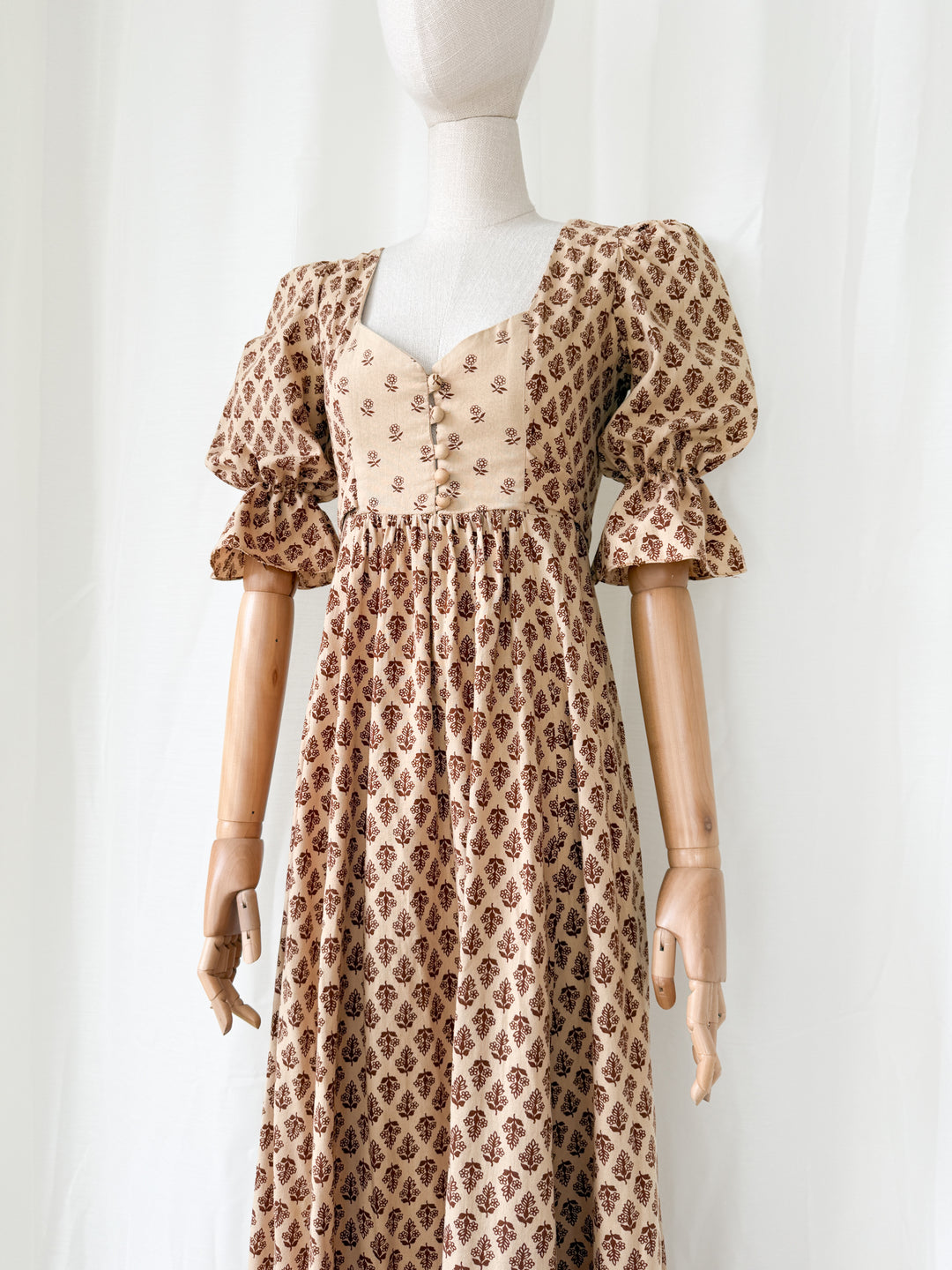 Holy Grail Rare Divine 1970s Bohemian Cotton Maxi Dress by Earlybird