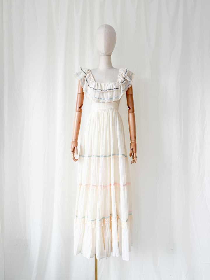 Precious Holy Grail 1970s Gunne Sax Cotton Maxi Dress