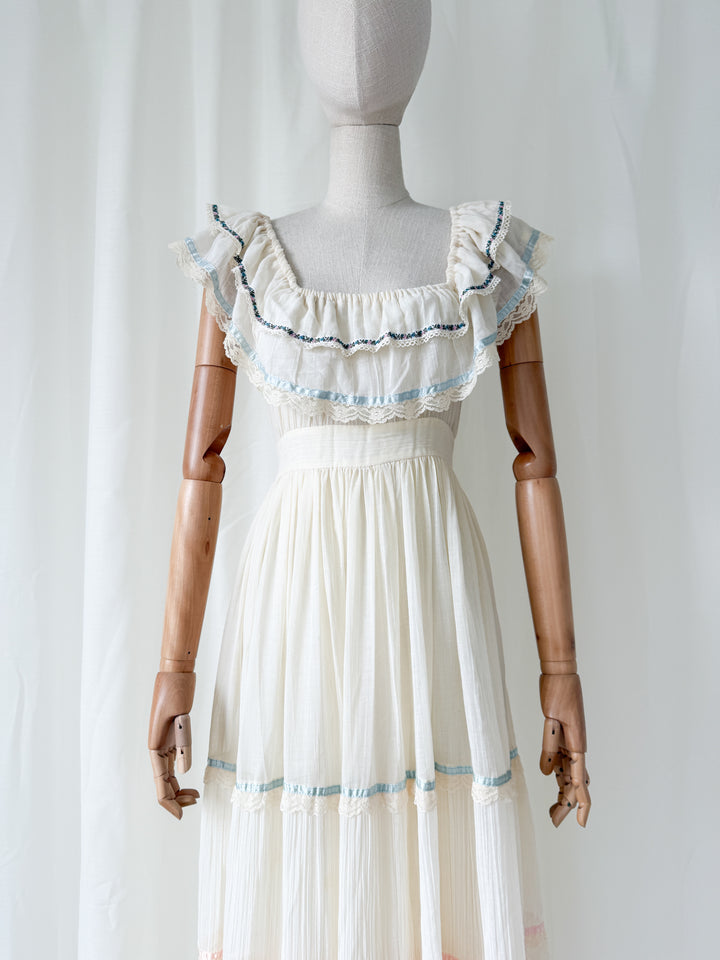 Precious Holy Grail 1970s Gunne Sax Cotton Maxi Dress