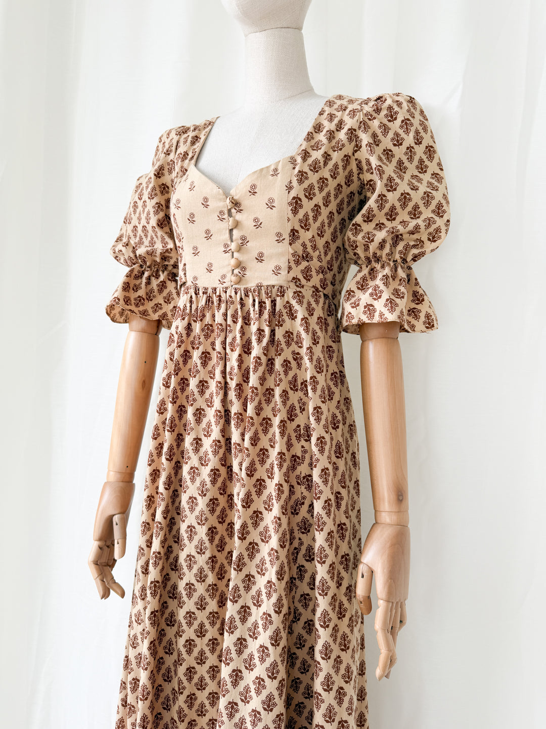Holy Grail Rare Divine 1970s Bohemian Cotton Maxi Dress by Earlybird
