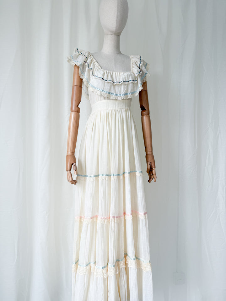 Precious Holy Grail 1970s Gunne Sax Cotton Maxi Dress