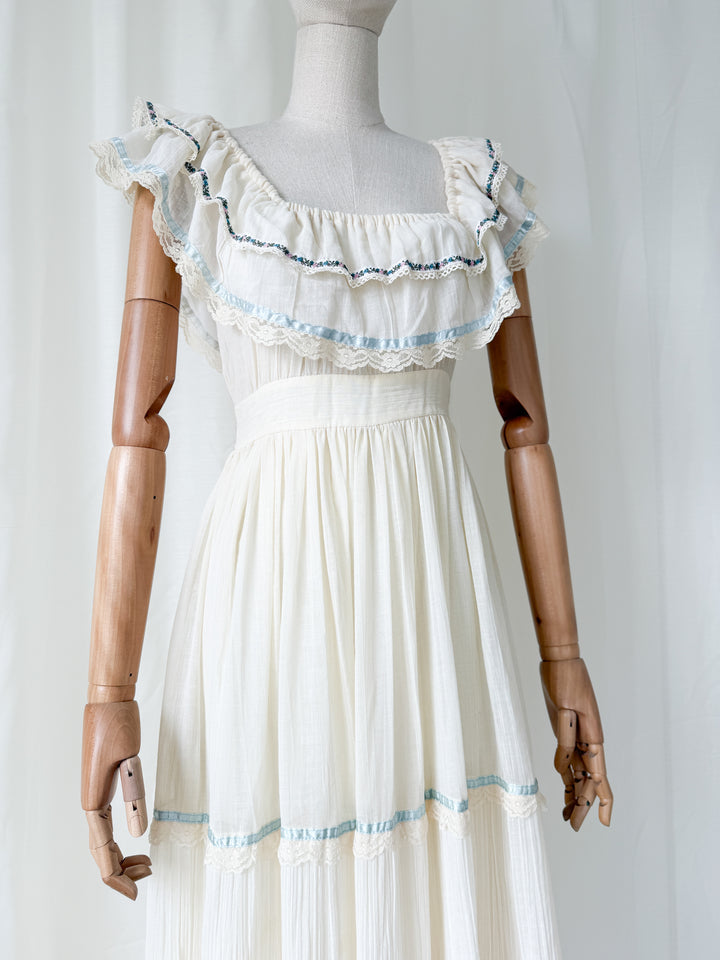 Precious Holy Grail 1970s Gunne Sax Cotton Maxi Dress