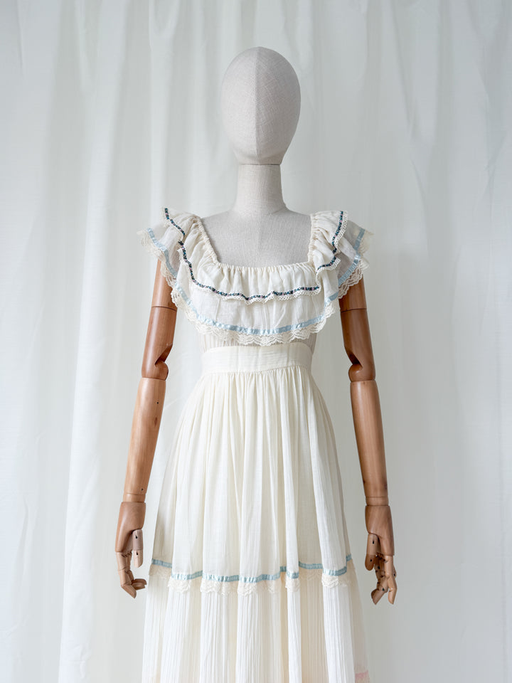 Precious Holy Grail 1970s Gunne Sax Cotton Maxi Dress