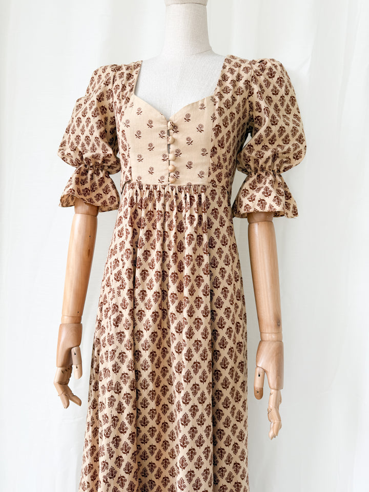Holy Grail Rare Divine 1970s Bohemian Cotton Maxi Dress by Earlybird