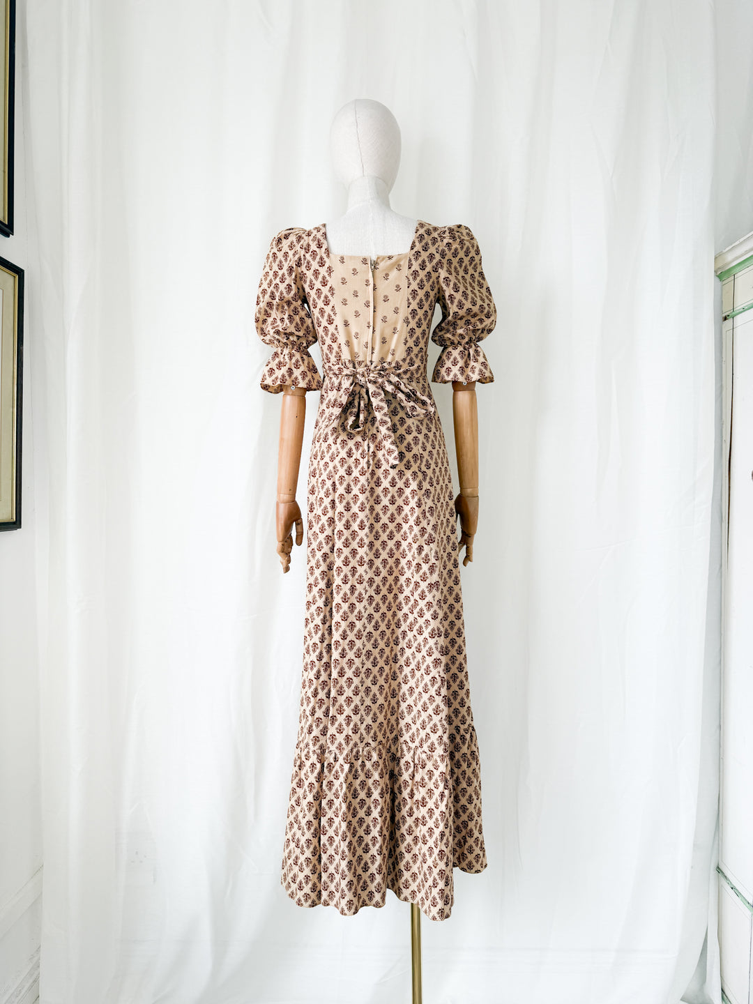 Holy Grail Rare Divine 1970s Bohemian Cotton Maxi Dress by Earlybird