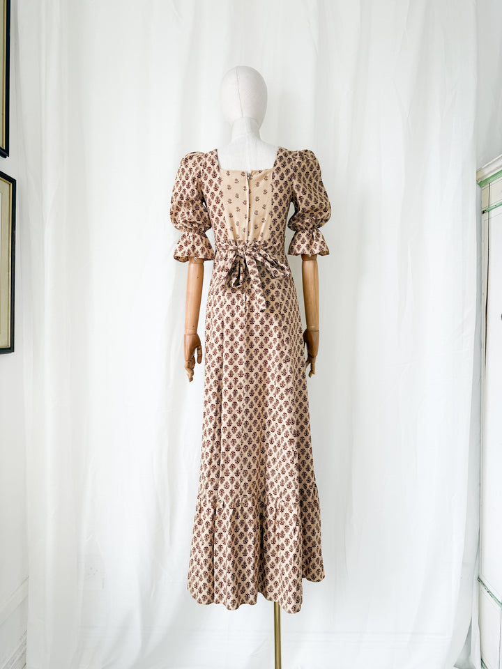 Holy Grail Rare Divine 1970s Bohemian Cotton Maxi Dress by Earlybird