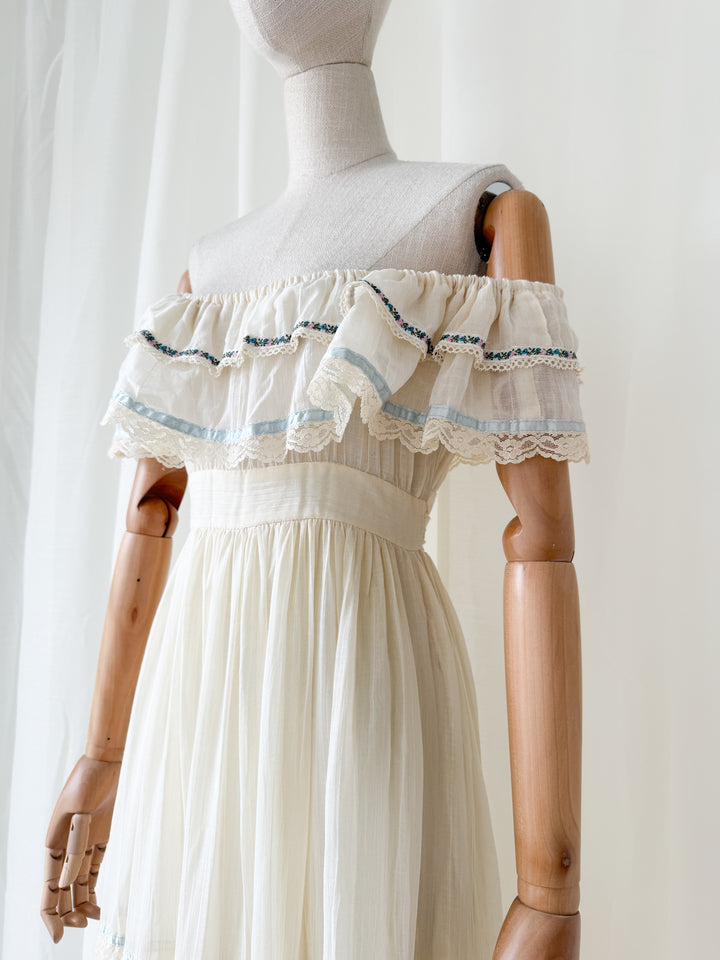 Precious Holy Grail 1970s Gunne Sax Cotton Maxi Dress
