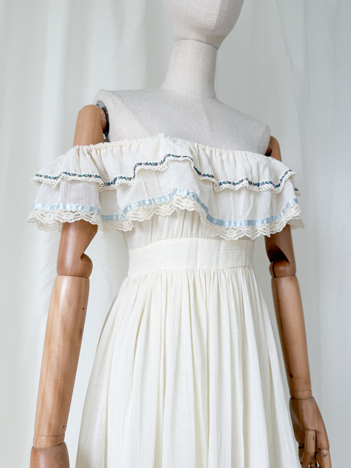 Precious Holy Grail 1970s Gunne Sax Cotton Maxi Dress