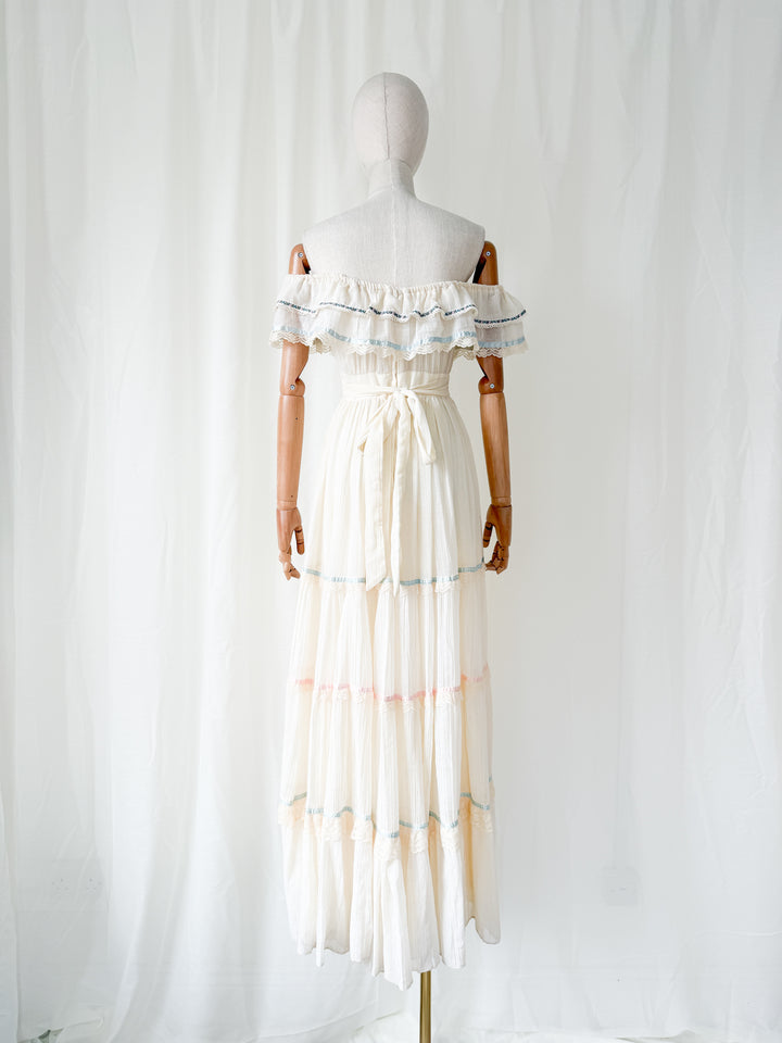 Precious Holy Grail 1970s Gunne Sax Cotton Maxi Dress