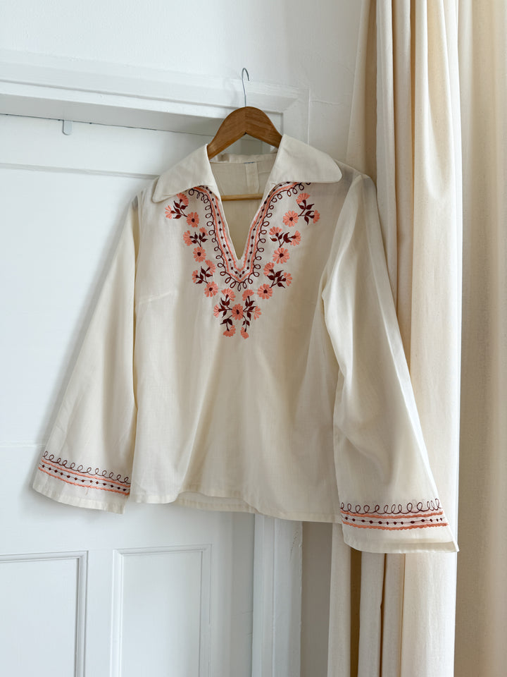 Gorgeous 70s Embroidered Bohemian Top