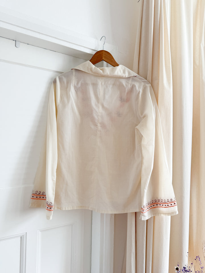 Gorgeous 70s Embroidered Bohemian Top