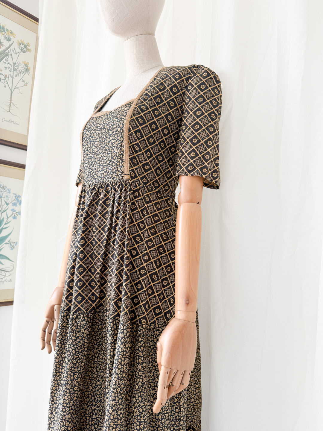 Precious Rare 1970s Bohemian Cotton Maxi Dress by Shelena