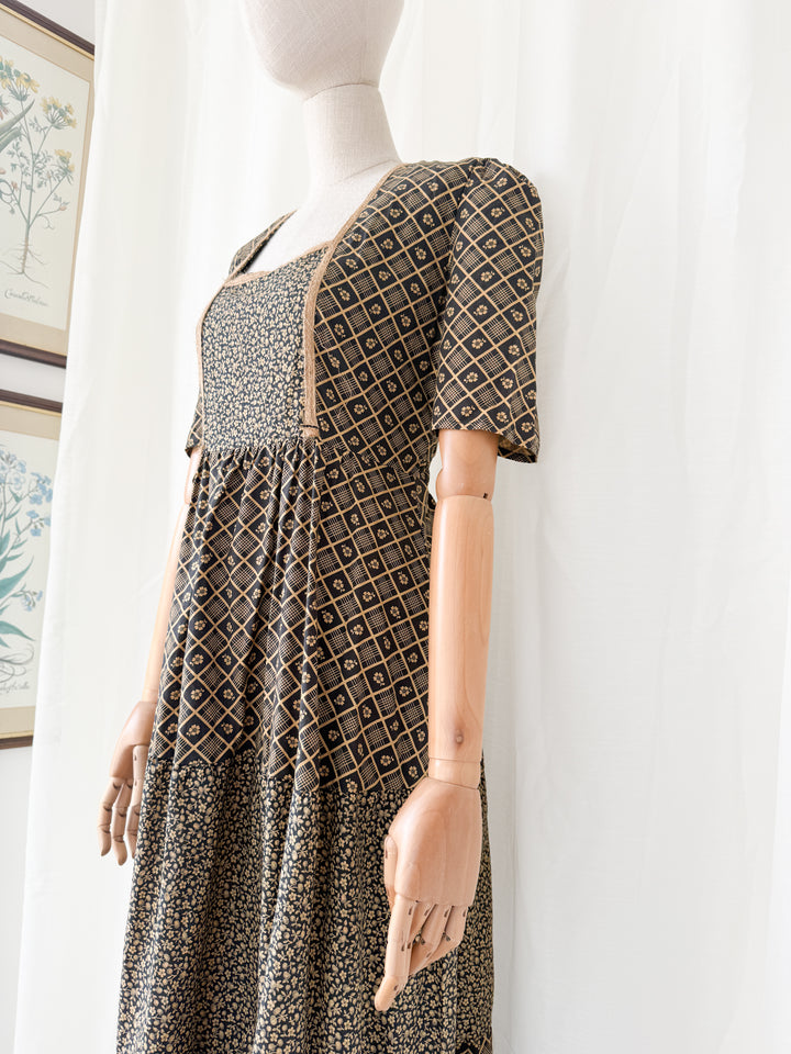 Precious Rare 1970s Bohemian Cotton Maxi Dress by Shelena