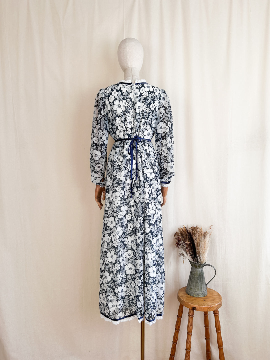 Stunning Rare 70s Angela Gore Cotton Prairie Dress