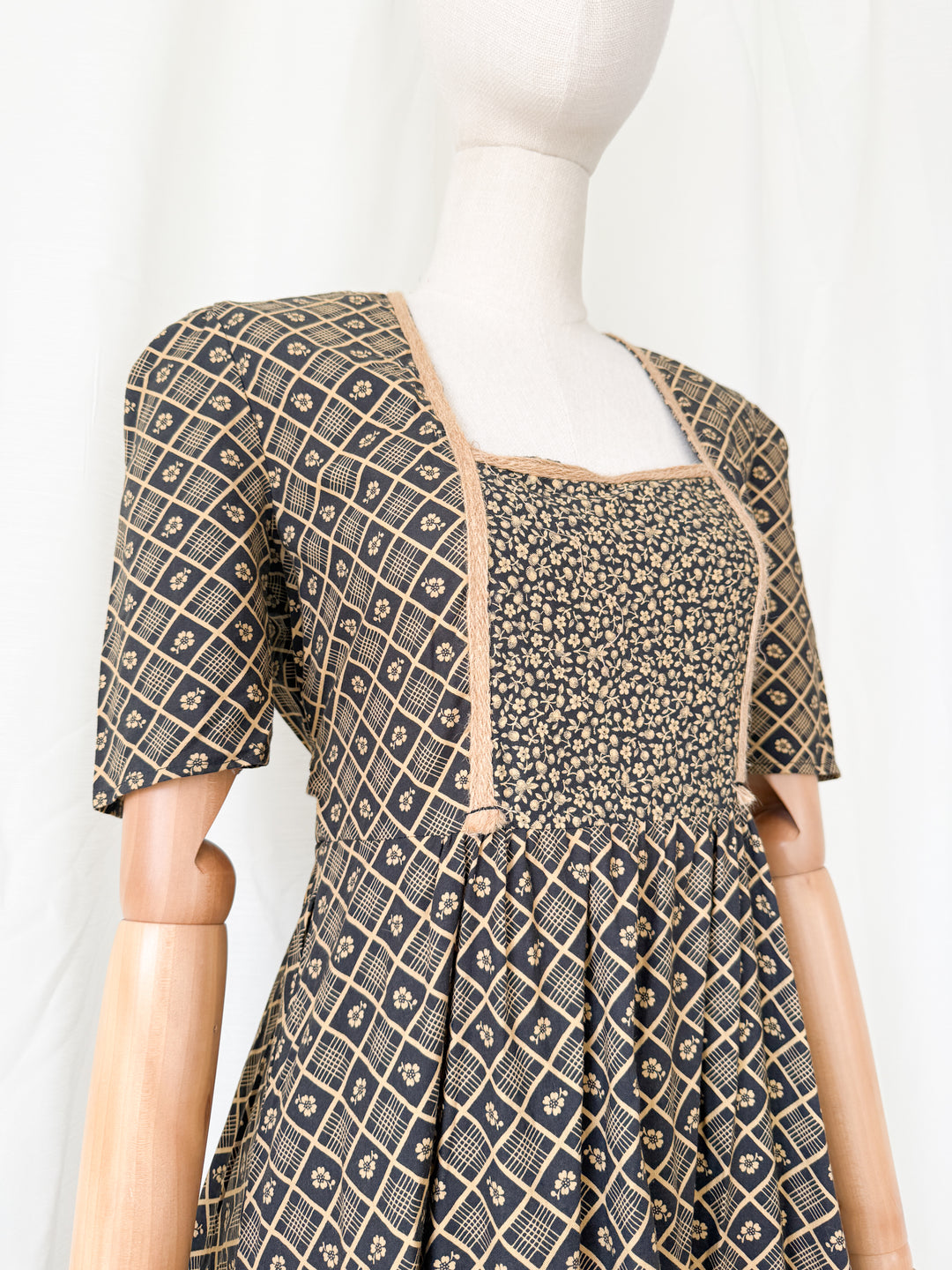 Precious Rare 1970s Bohemian Cotton Maxi Dress by Shelena