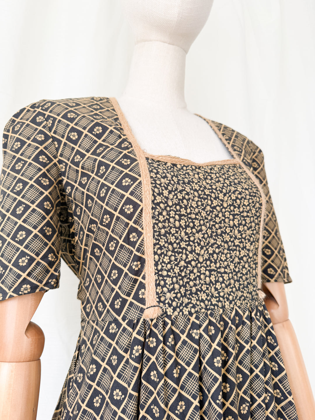 Precious Rare 1970s Bohemian Cotton Maxi Dress by Shelena