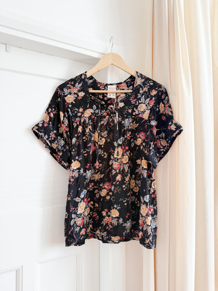 Stunning 70s Viscose Quilted Smock Top by St Michaels