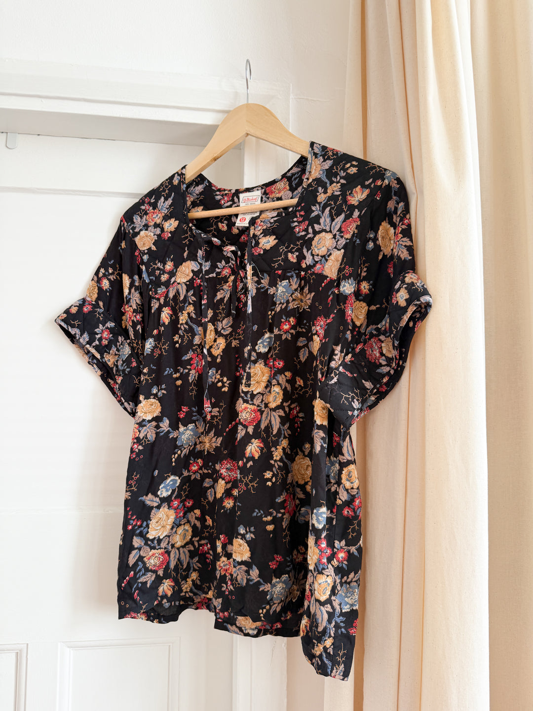Stunning 70s Viscose Quilted Smock Top by St Michaels