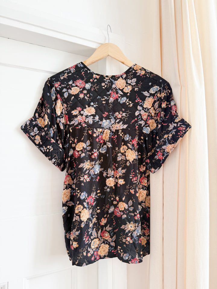Stunning 70s Viscose Quilted Smock Top by St Michaels