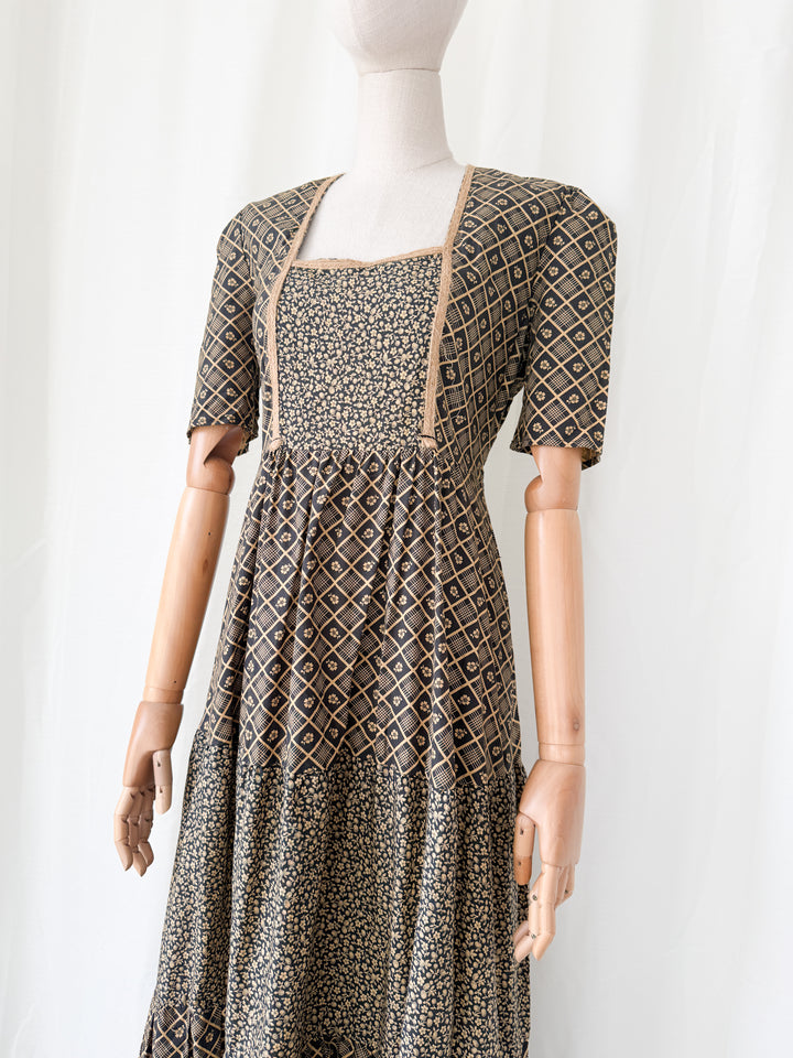 Precious Rare 1970s Bohemian Cotton Maxi Dress by Shelena