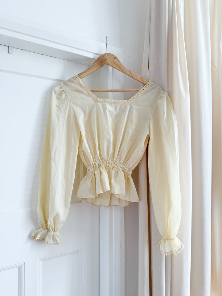 Divine 70s Broderie Trimmed Cotton Blouse