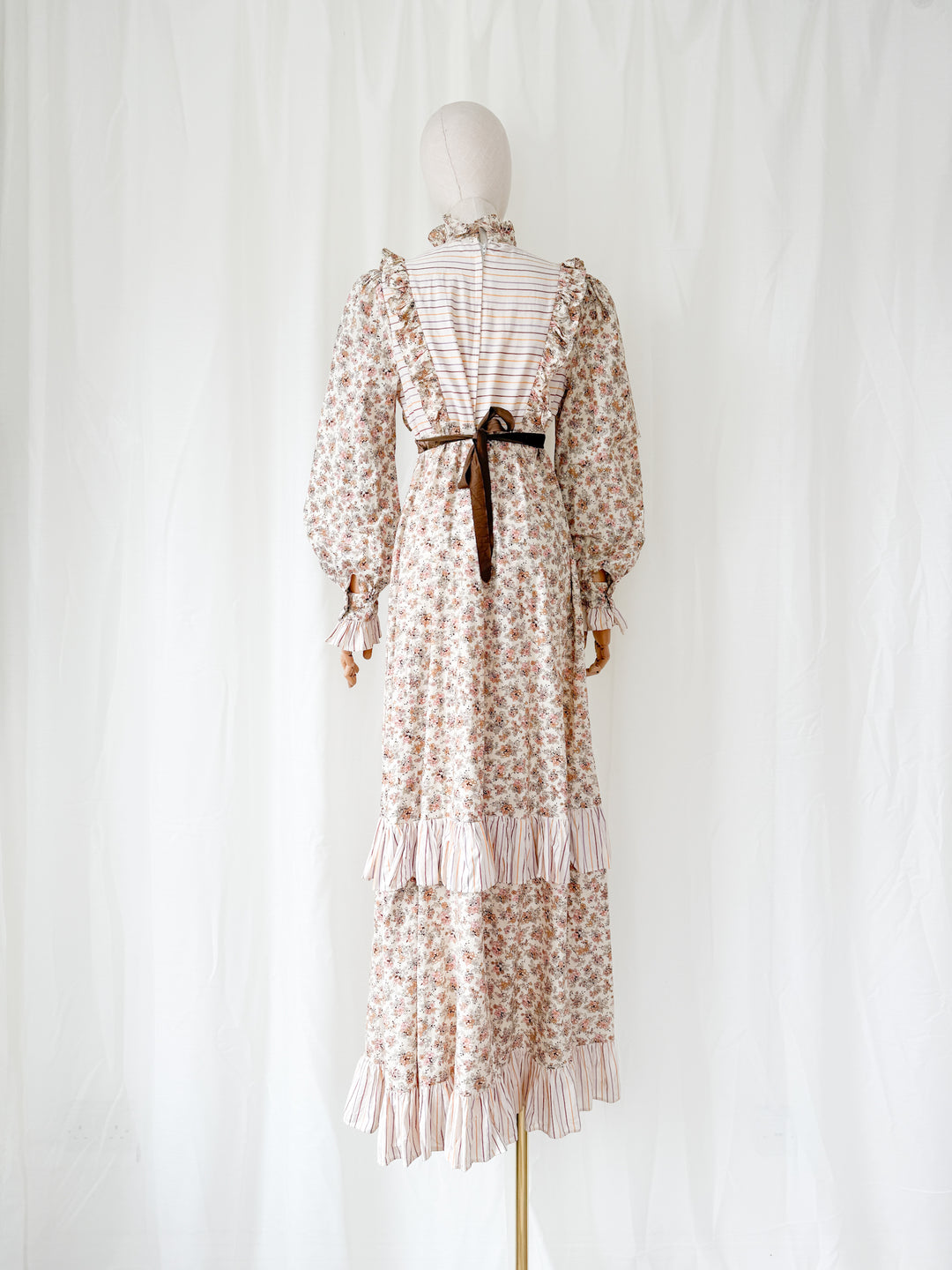 Incredible Rare Precious 1970s Gina Fratini for Fiona Dresses Cotton Maxi Dress