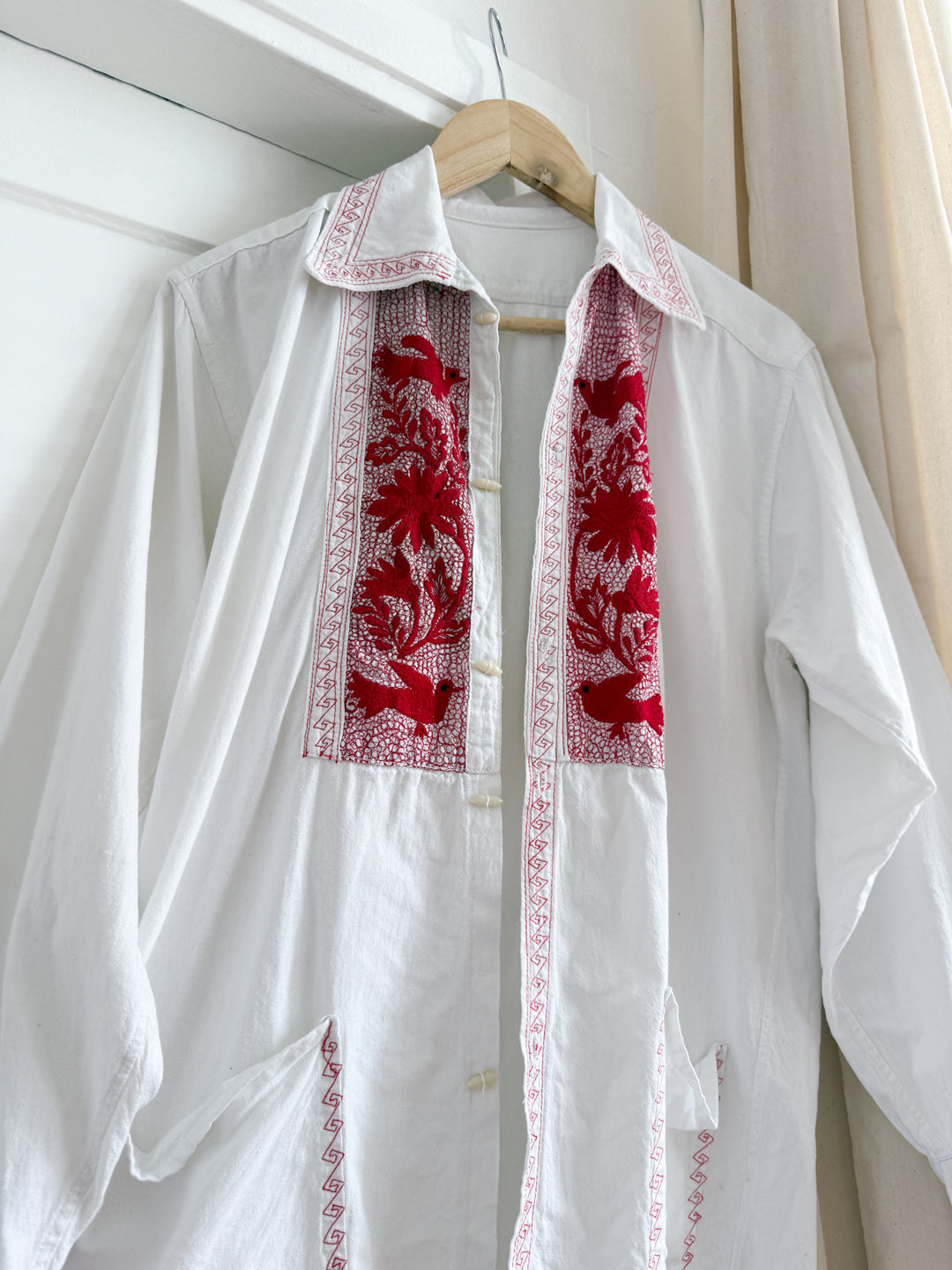 Stunning 70s Heavy Cotton Embroidered Bohemian Shacket