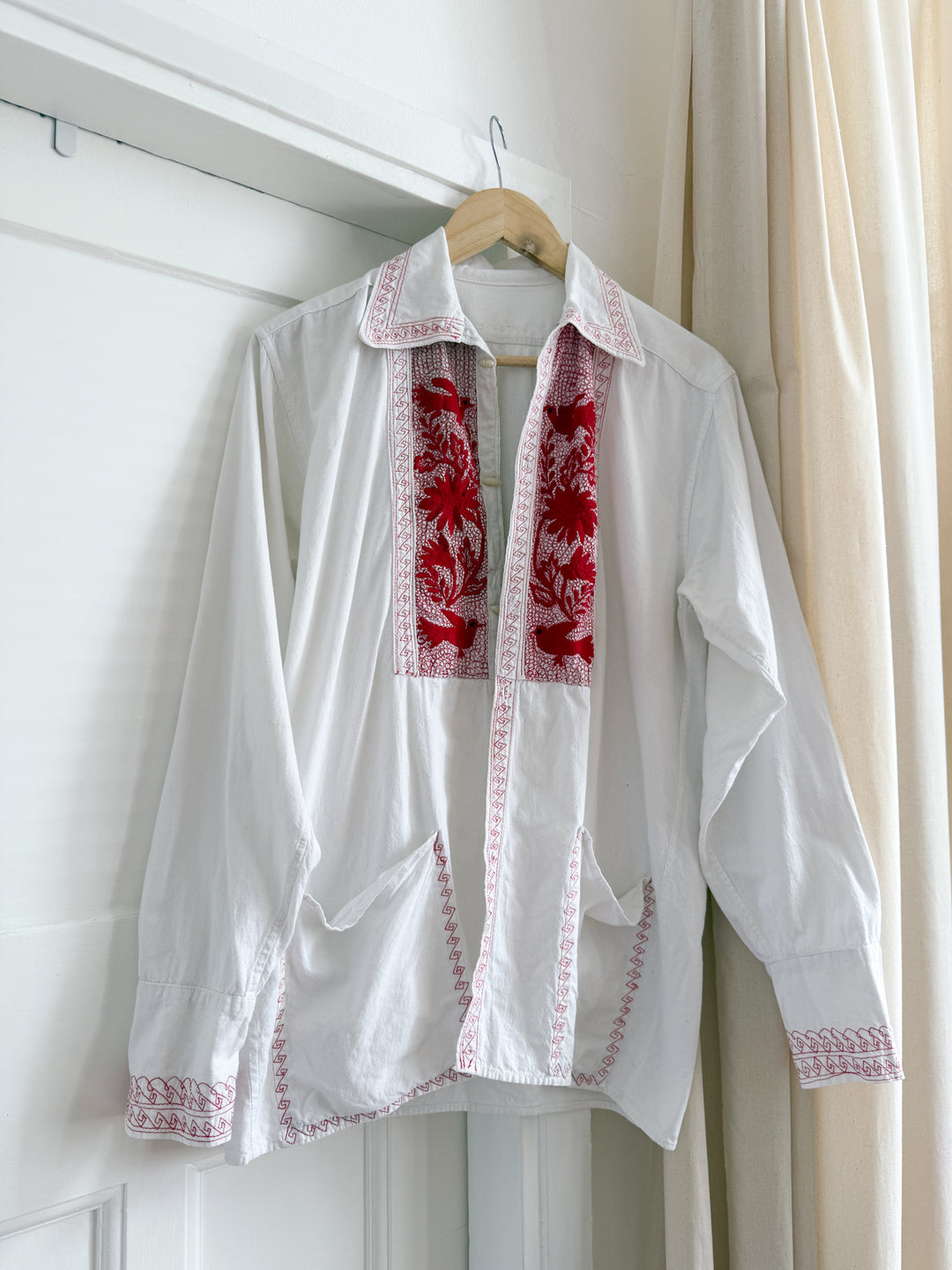 Stunning 70s Heavy Cotton Embroidered Bohemian Shacket