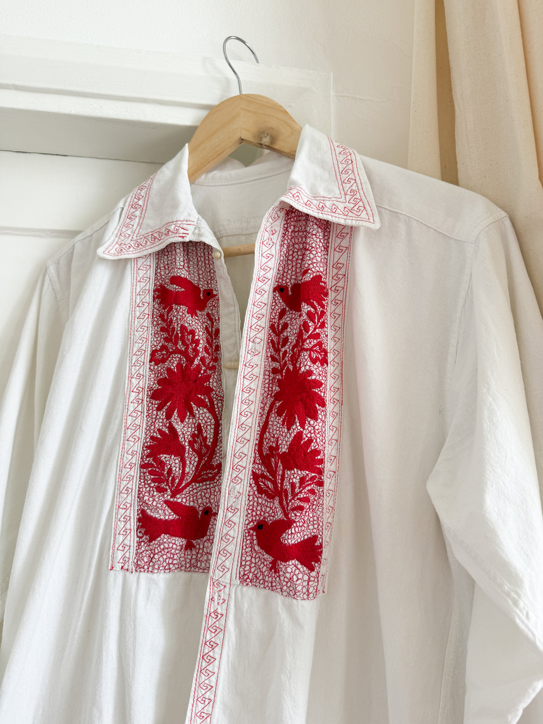 Stunning 70s Heavy Cotton Embroidered Bohemian Shacket