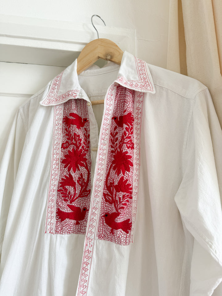 Stunning 70s Heavy Cotton Embroidered Bohemian Shacket