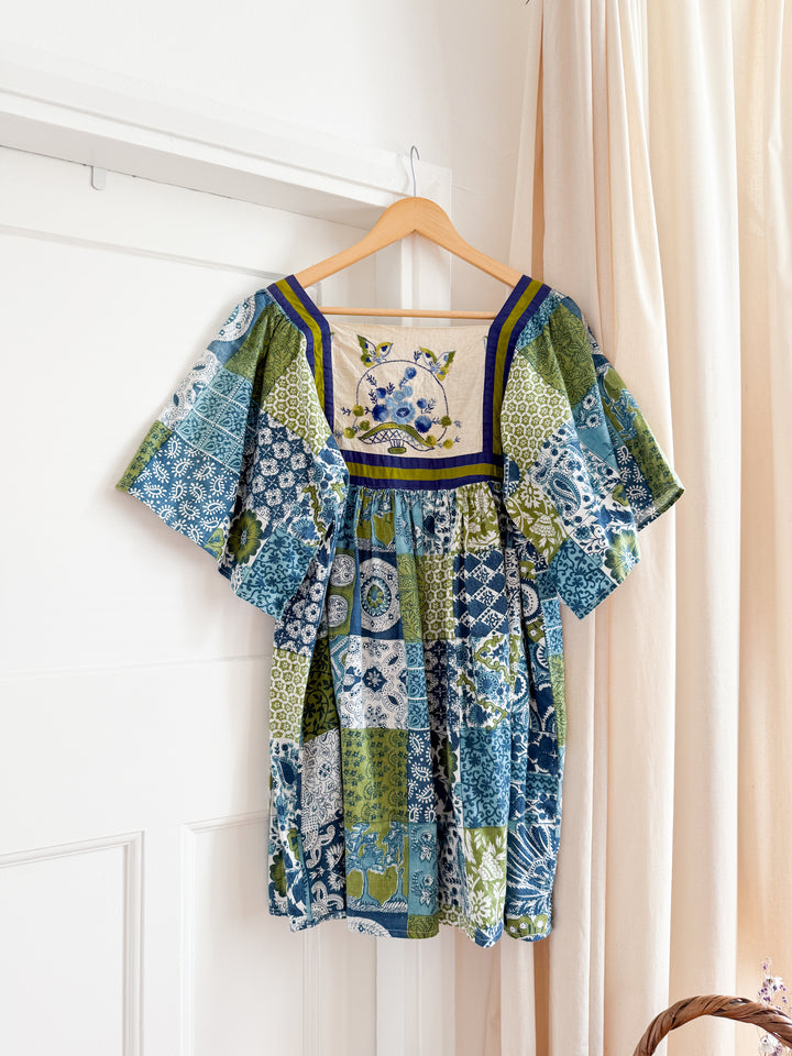 Insane 70s Bohemian Patchwork Smock Tunic