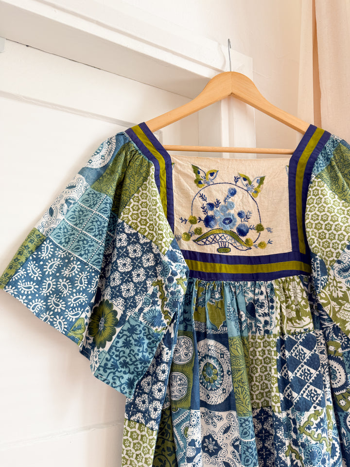 Insane 70s Bohemian Patchwork Smock Tunic
