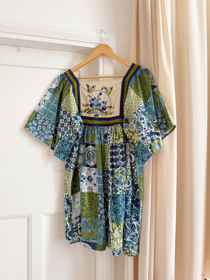 Insane 70s Bohemian Patchwork Smock Tunic