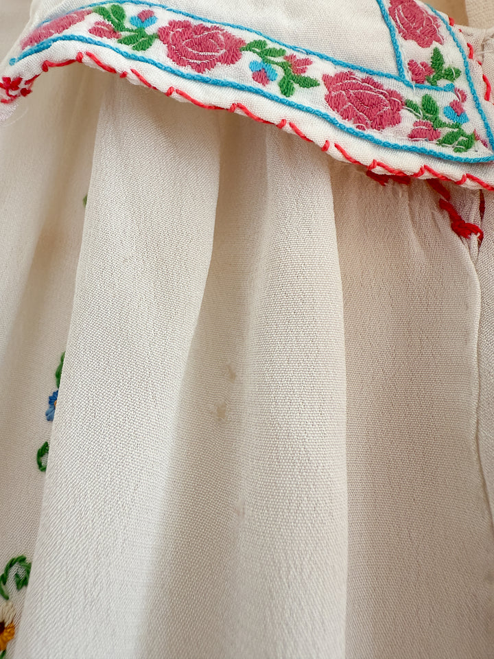 Rare 30s Hungarian Embroidered Blouse (Wounded Bird)