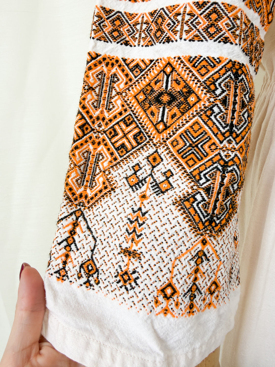 Precious Rare 1970s Greek Embroidered Heavy Cotton Maxi Dress