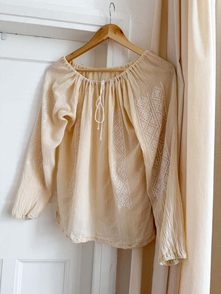 Beautiful Rare 70s Bohemian Cheesecloth Blouse