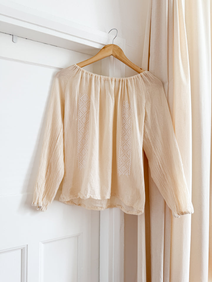 Beautiful Rare 70s Bohemian Cheesecloth Blouse