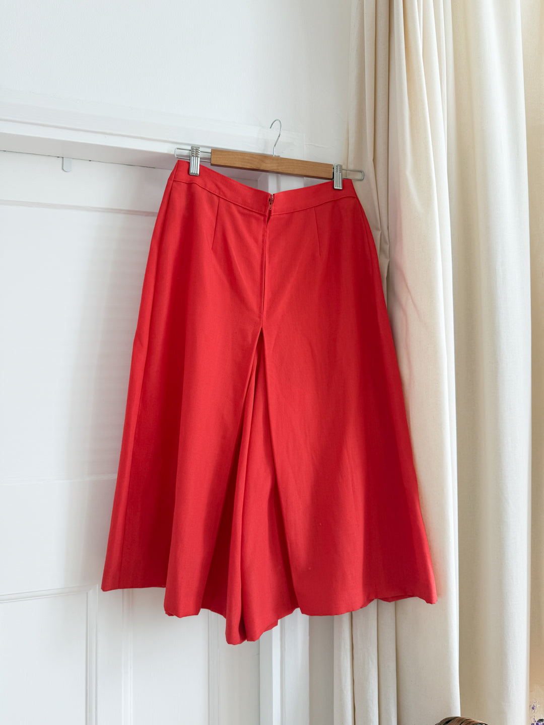 Beautiful 80s Cotton Twill Red Culottes
