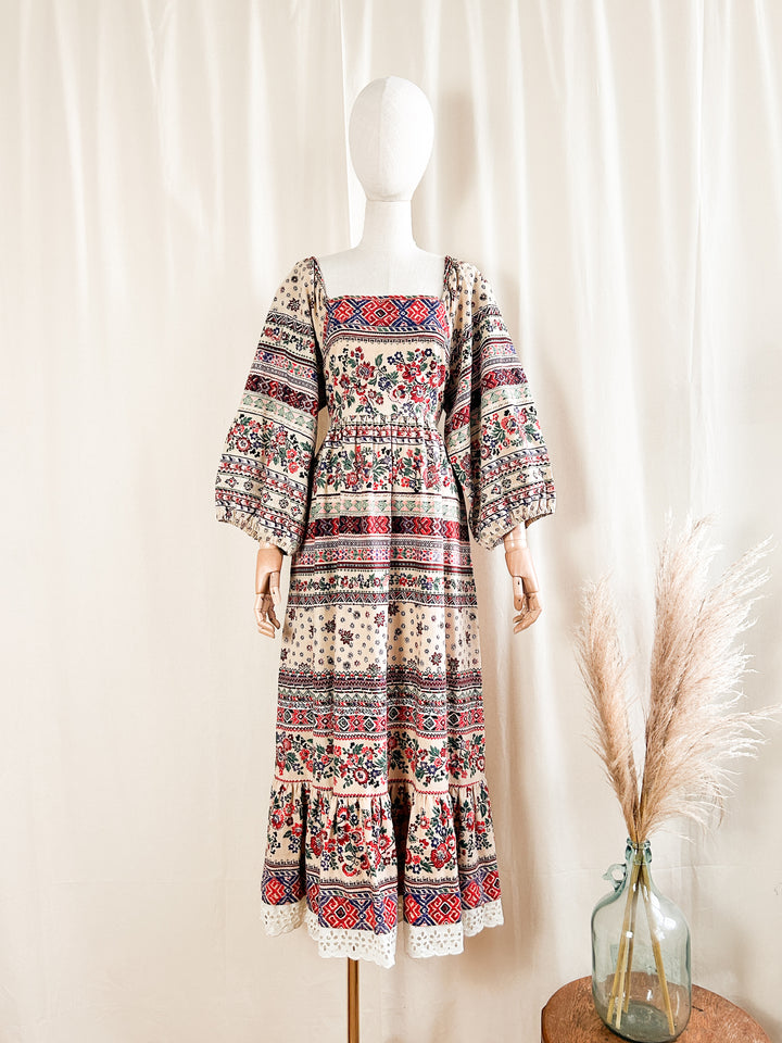 Insanely Beautiful Rare Gilead 1970s Cotton Bohemian Dream Dress