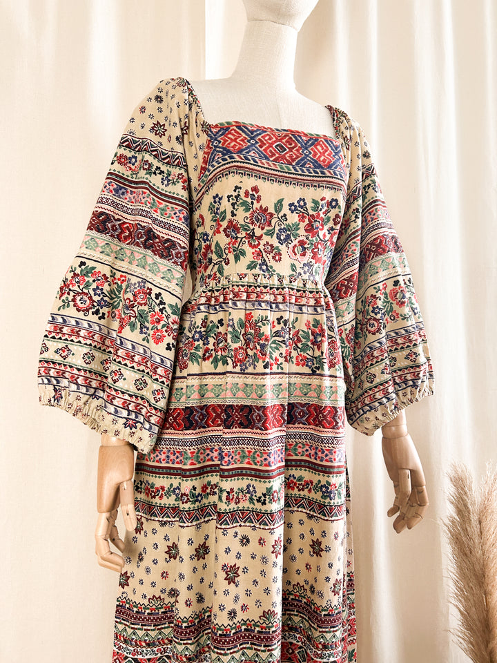 Insanely Beautiful Rare Gilead 1970s Cotton Bohemian Dream Dress