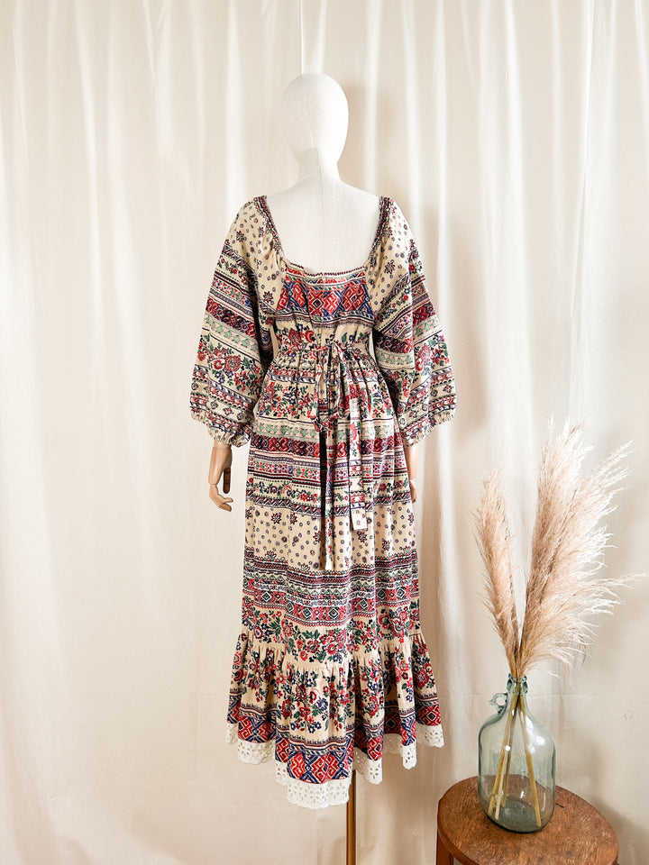 Insanely Beautiful Rare Gilead 1970s Cotton Bohemian Dream Dress